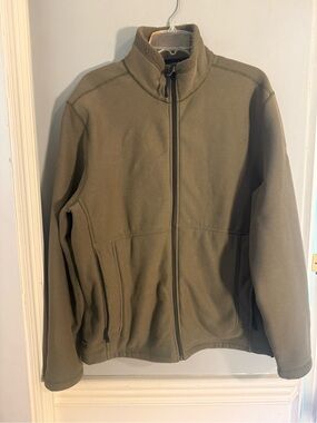 AIGLE Polartec Olive Green Full Zip Fleece Jacket Men’s Large Outdoor EUC